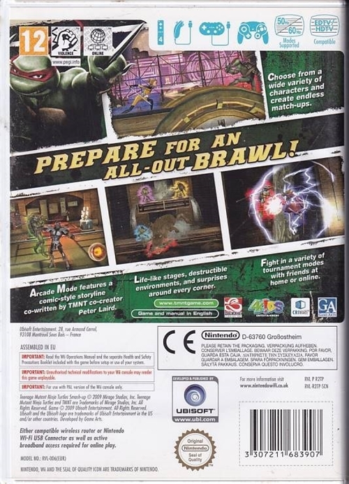 Teenage Mutant Ninja Turtles Smash-Up - Wii (B Grade) (Genbrug)